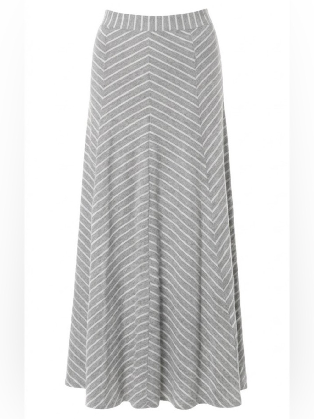 Love Tree Gray White Striped Chevron Maxi Skirt | Size Large | Boho Casual